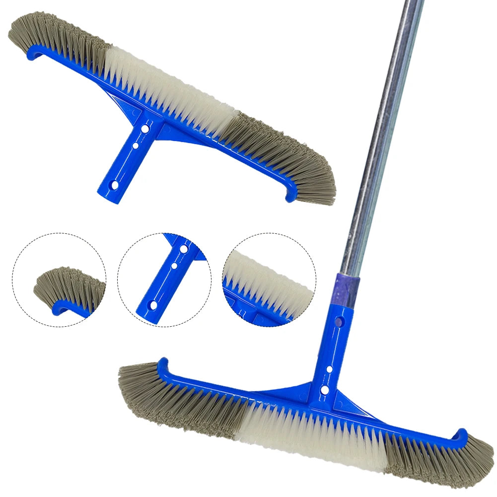 17 Inch Heavy Duty Pool Brush Head with Curved Ends for Effective Cleaning