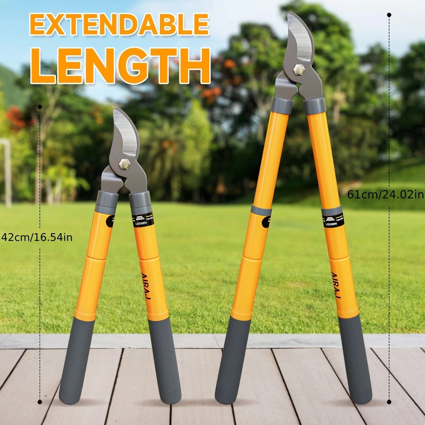 Bypass Lopper , Hedge Shears, Pruning Shears with Telescopic Handles, Extendable
