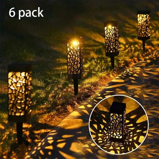 KEWEN Solar Powered LED Garden Stake Lights 6 Pack Waterproof Outdoor Landscape Lighting