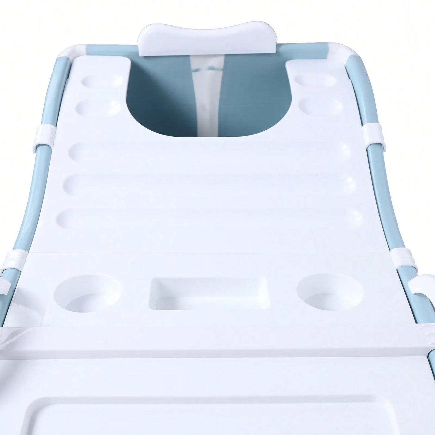 53" Large Portable Foldable Bathtub for Adults, SPA Soaking Tub with Cover Lid Thickened, Blue