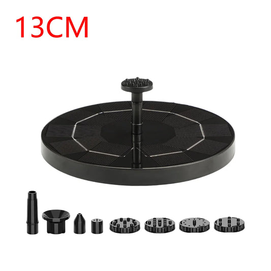 Solar Fountain with 8 Nozzles Free Standing Floating Style Fountain for Outdoor Garden Pond and Pool