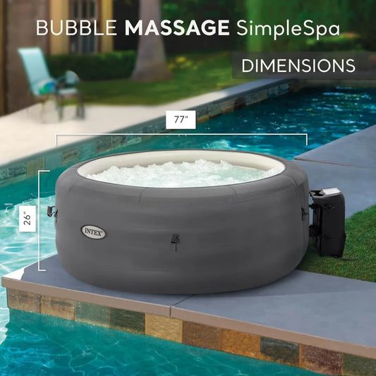 SimpleSpa Inflatable Hot Tub for 4 with Jet Massage and Built-in Pump