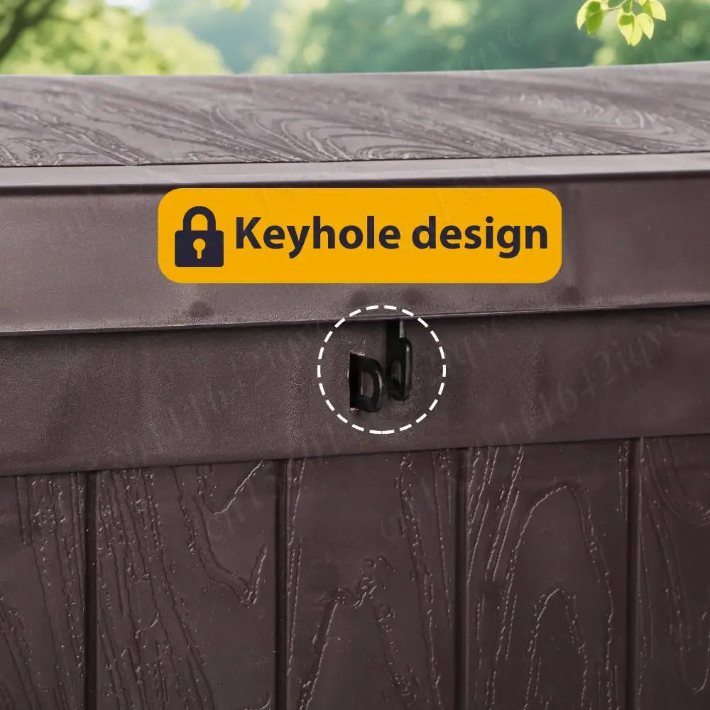 Shunmaii Lockable Deck Box Outdoor Storage Bin Waterproof