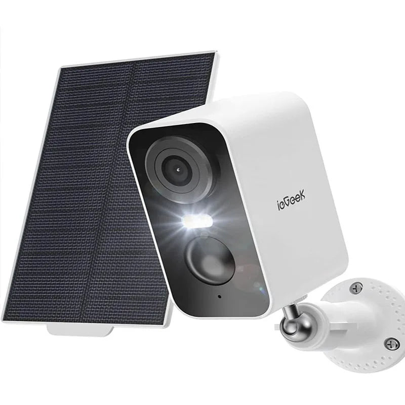 IeGeek 2K WiFi Security Camera with Solar Panel 1.5W Full HD Night Vision Color AI Motion Detection Bi-Directional Audio Waterproof IP65