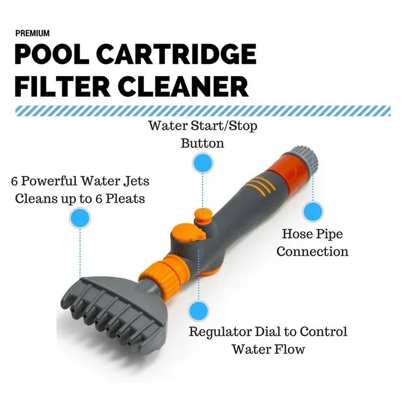 Handheld Pool Spa Filter Cleaner Tool for Hot Tubs Removes Dirt and Debris