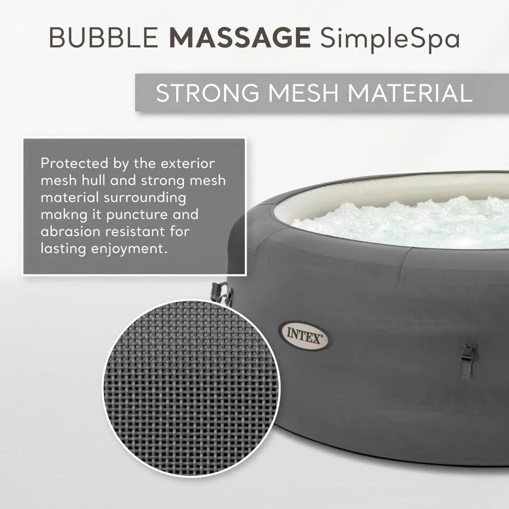 SimpleSpa Inflatable Hot Tub for 4 with Jet Massage and Built-in Pump