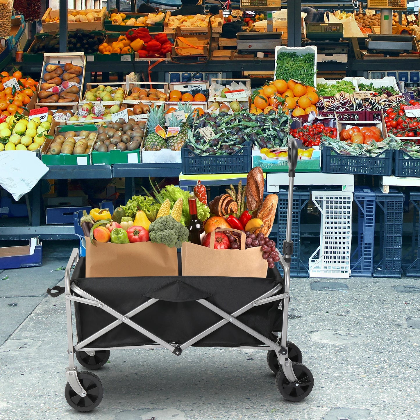 Heavy Duty Large Capacity Folding Utility Wagon Cart