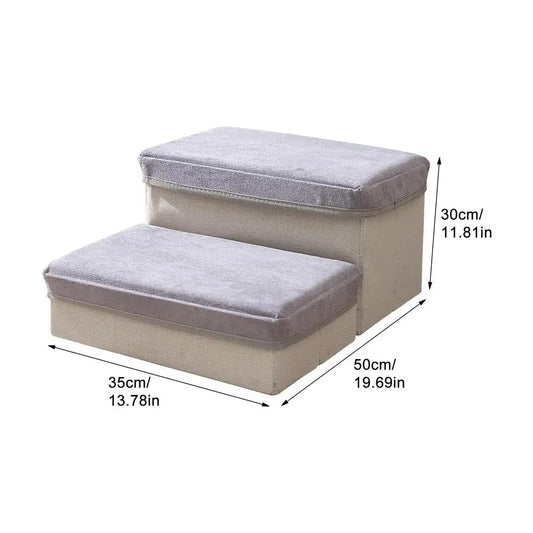 Foldable Durable Puppy Ramp Climbing Ladder 2/3 Steps Breathable Pet Stairs for Indoor Use