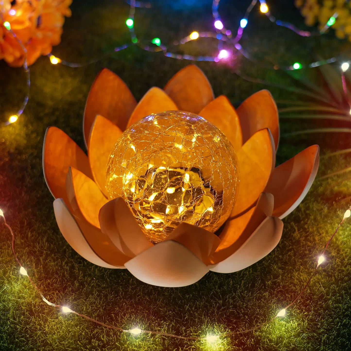 LED Solar Lotus Floating Flower Light Waterproof Garden