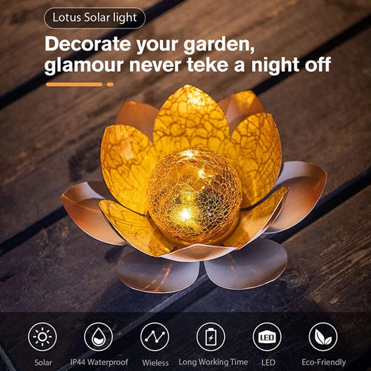LED Solar Lotus Floating Flower Light Waterproof Garden