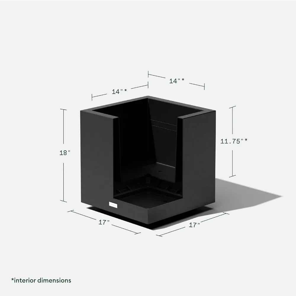 Large Cube Plastic Planter for Indoor and Outdoor Durable All-Weather Use
