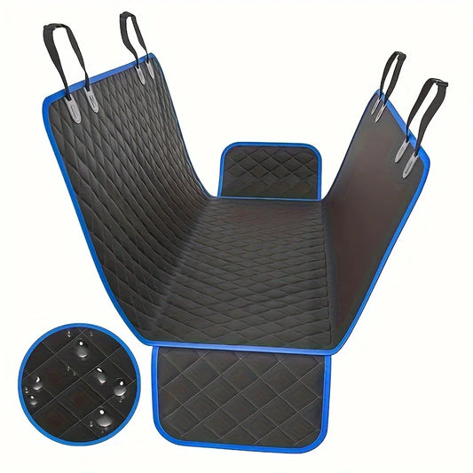 Black Waterproof Pet Car Mat with Gray Edging Machine Washable Stain Resistant Universal Fit