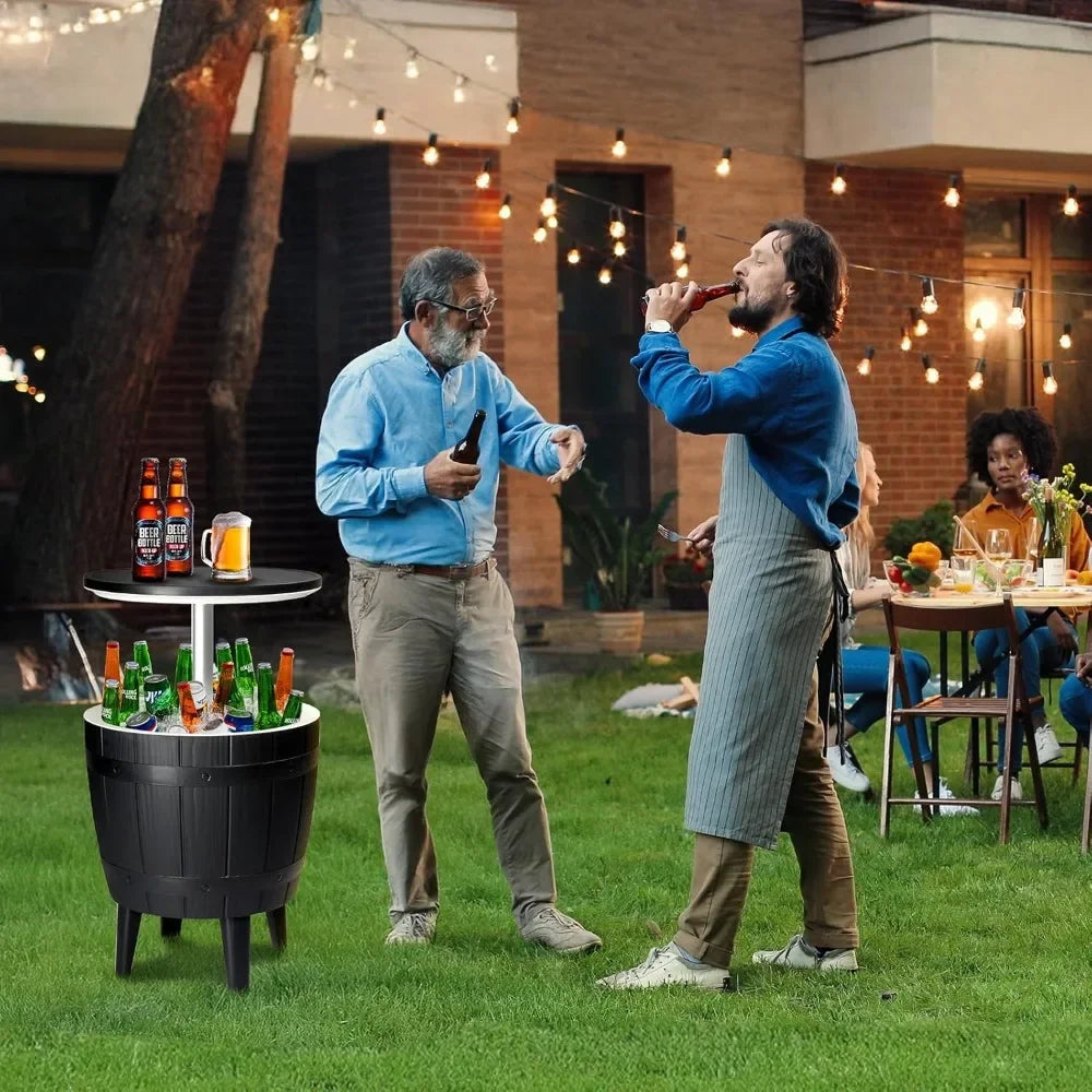 Outdoor Cooler Side Table With 10 Gallon Ice Cooler
