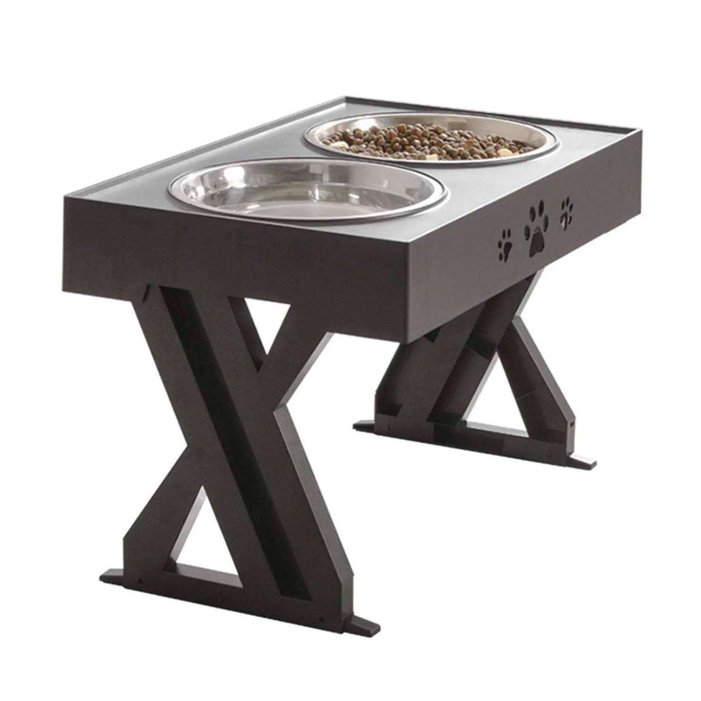 Stainless Steel Elevated Dog Bowl Non Slip No Spill Design Pet Feeder Promotes Healthy Digestion