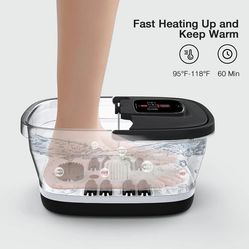 Collapsible Foot Spa with Heat and Bubble Massage for Relaxation and Comfort