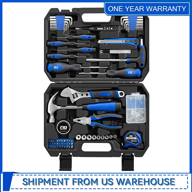 Prostormer 179 Piece Home Tool Kit Set With Portable Tool Box Essential Tools For Apartment Garage Office College Dorm