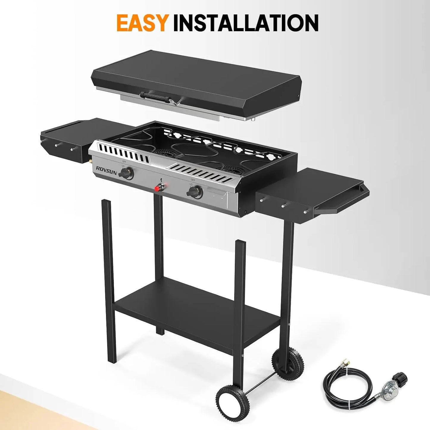 150000 BTU 2 Burner Outdoor Propane Stove With Shelf