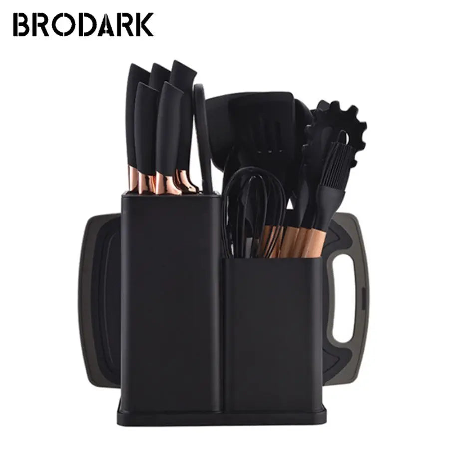 Food Grade Silicone Kitchenware Set 19 Pcs Spatula Knife