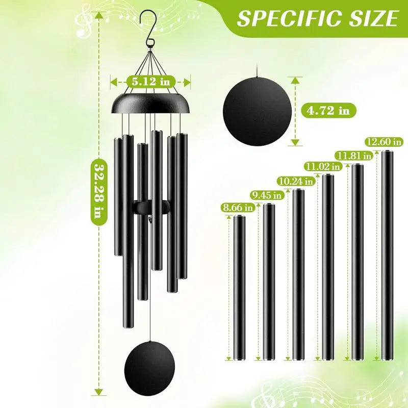 Outdoor Wind Chimes Large  Aluminium Wind Chimes 36 Inches Zen Atmosphere