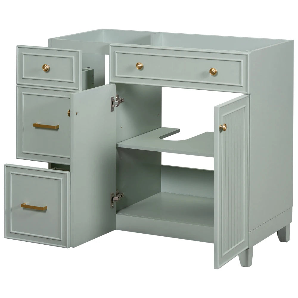 36-inch Bathroom Vanity,  Navy Blue Single Bathroom Cabinet, with 2 Drawers