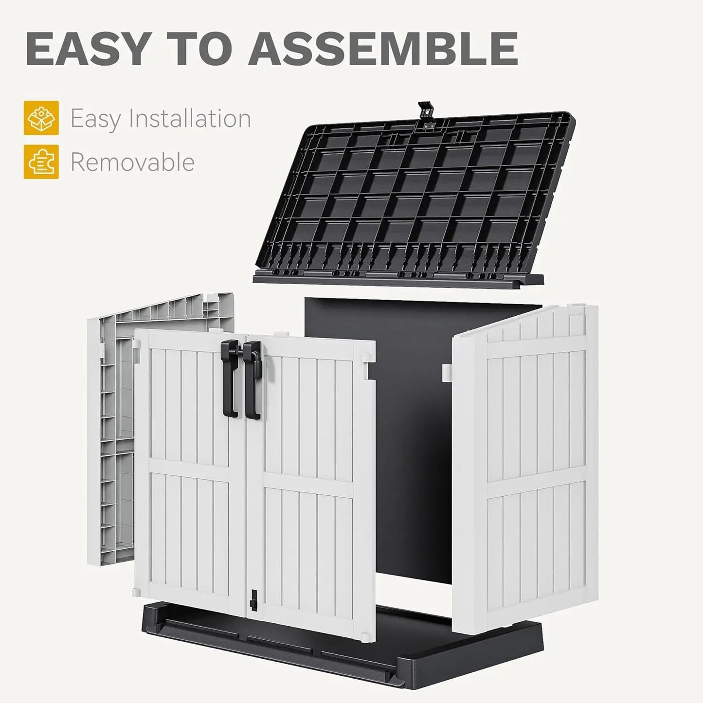 Resin Plastic Tool Storage Shed With Lid Lockable Door