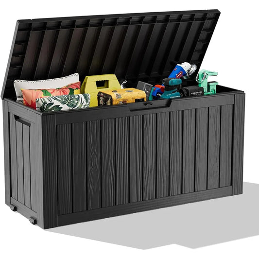 75 Gallon Mobile Waterproof Resin Deck Box With Lock