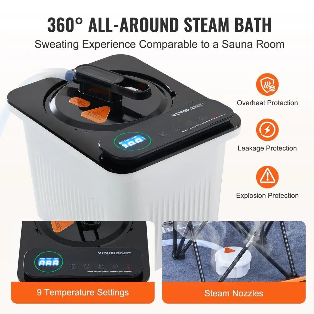 1600W Portable Steam Sauna Tent with Chair - Personal Spa