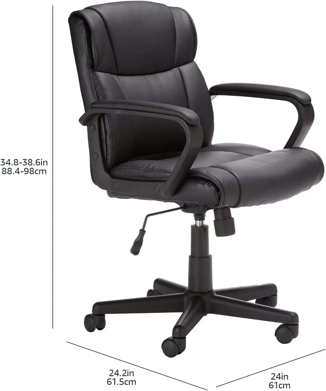 Office Computer Task Desk Chair with Padded Armrests and 360 Swivel