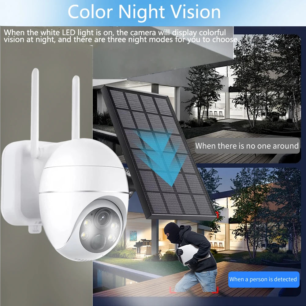 Overscam Camera 4G SIM Card 5MP Solar Panel CCTV PTZ Camera