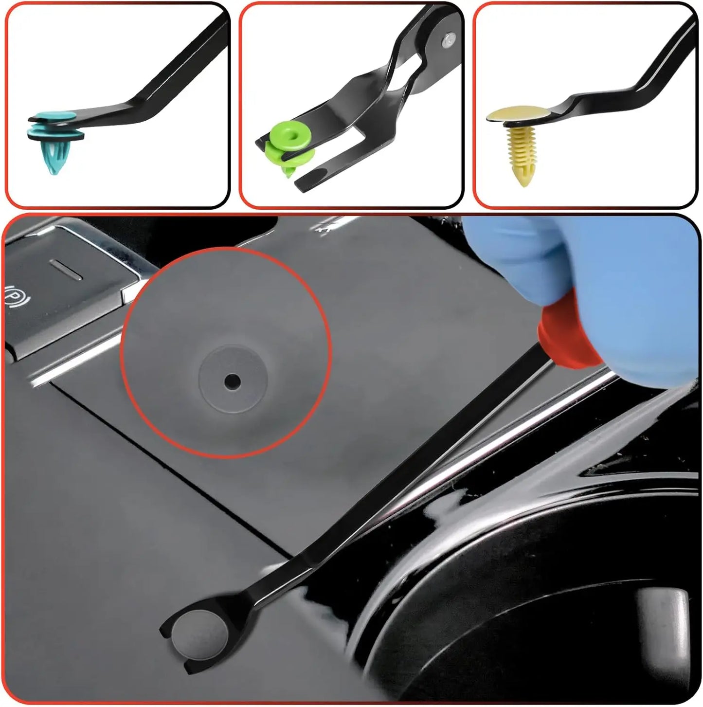 Auto Clip Pliers Set Car Trim Rivet Remover Tool Kit With Durable Pliers And Fastener Removers Carry Bag