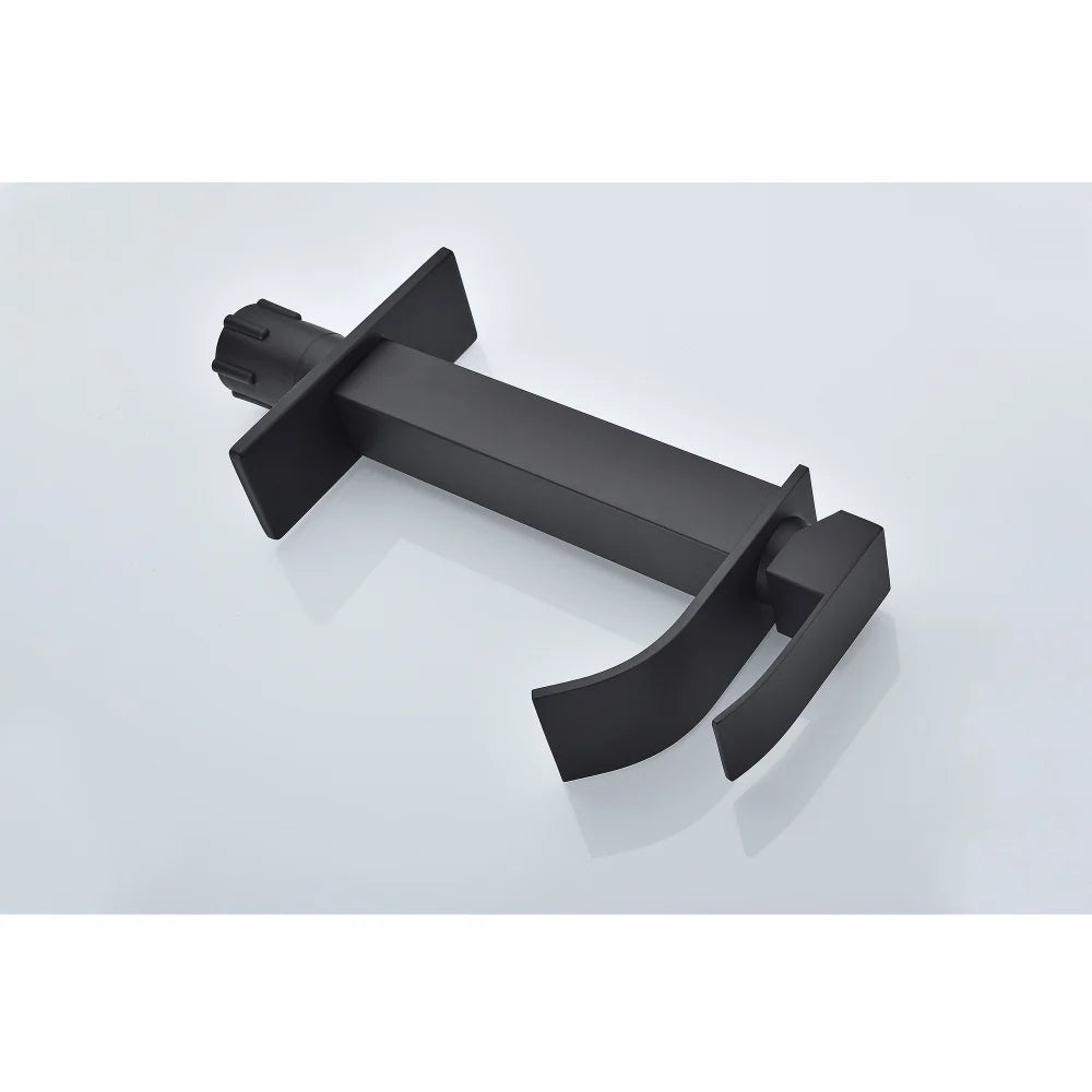 Matte Black Waterfall Spout Single Handle Bathroom Sink Faucet