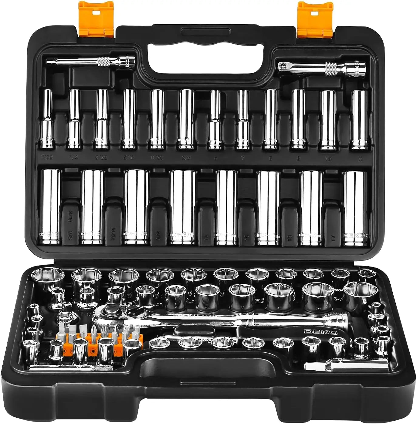 DEKODIY 85-Piece Socket Wrench Set With Spinner Handle For Auto Repairing And Home Projects