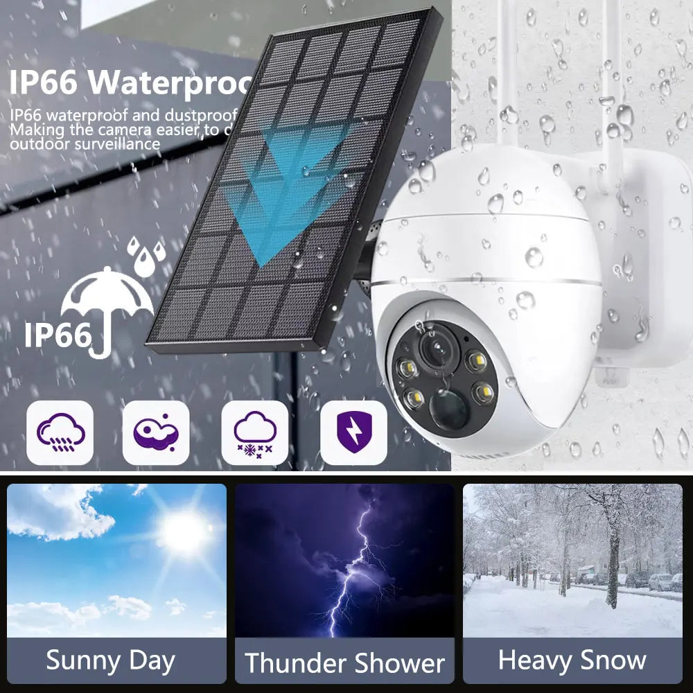Overscam Camera 4G SIM Card 5MP Solar Panel CCTV PTZ Camera