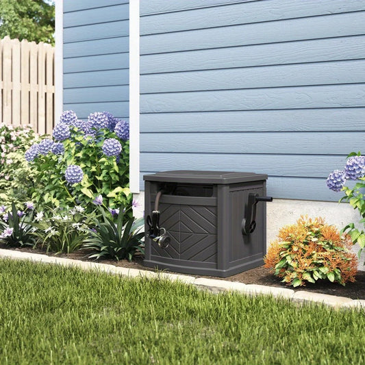 150ft Smart Hose Hidden Reel With Durable Wood Design For Gardens And Patios