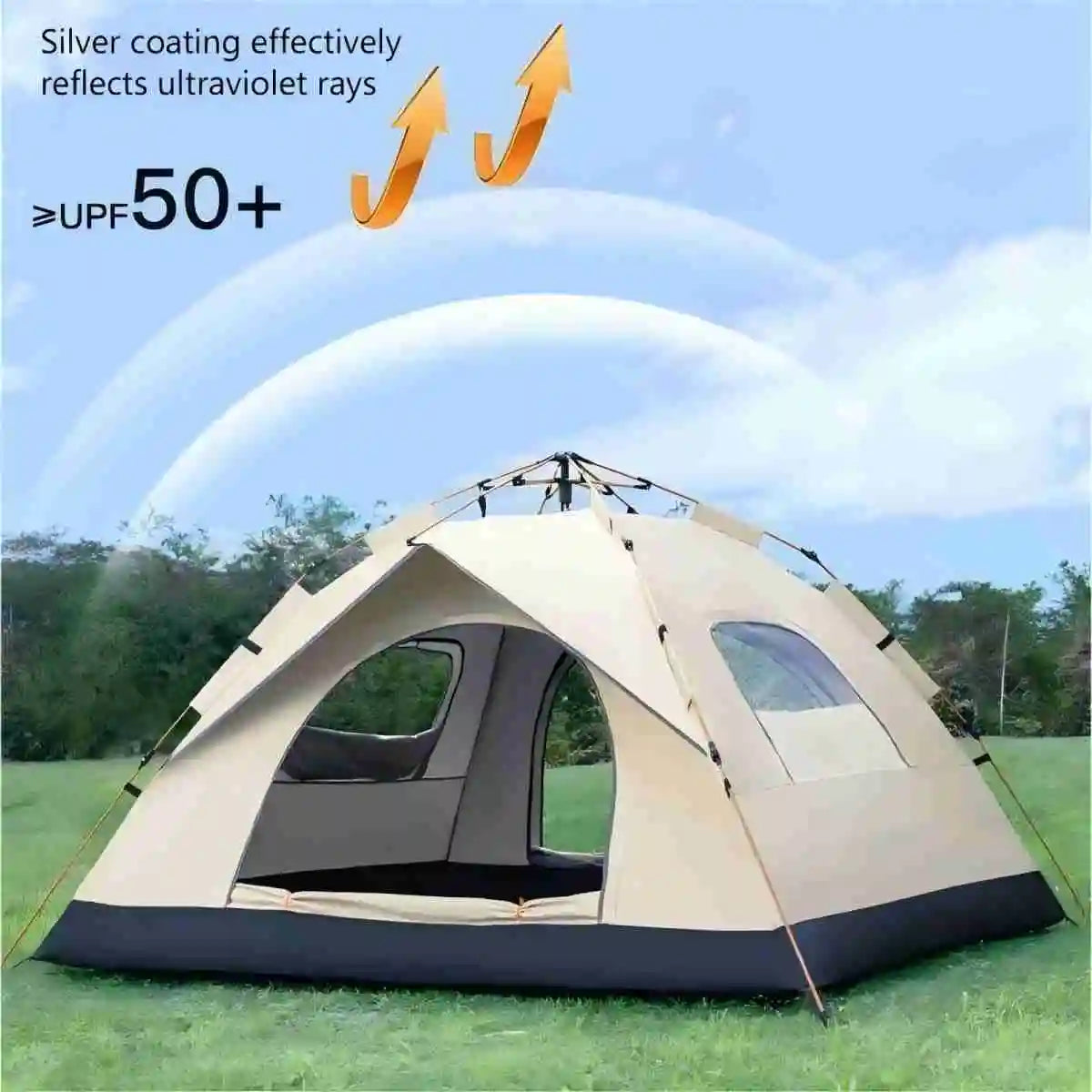 Automatic Opening Sunshade Tent With Two Doors And Windows