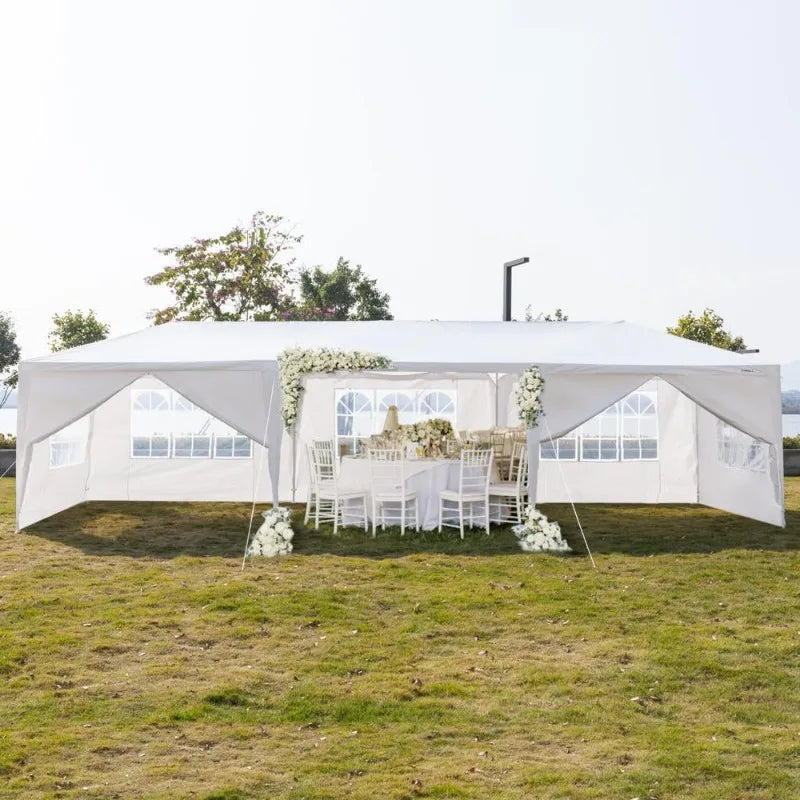 Zimtown 10x30 Canopy Wedding Party Tent White 8 Sidewalls