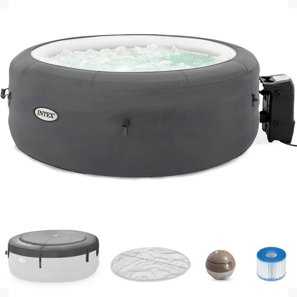 SimpleSpa Inflatable Hot Tub for 4 with Jet Massage and Built-in Pump