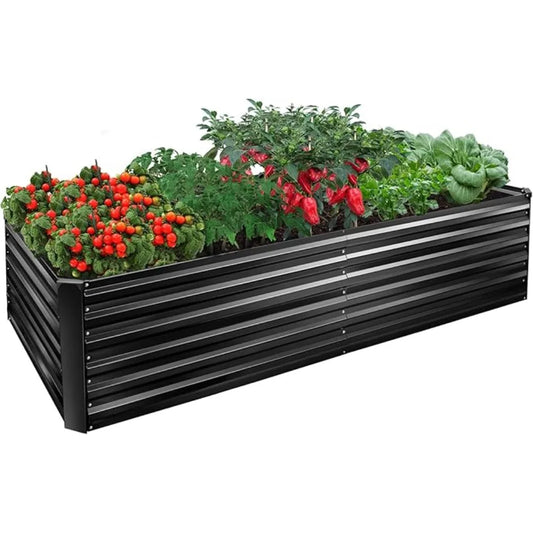 New Metal Raised Bed Garden Kit 8x4x2ft Tall Galvanized Planter Box Outdoor