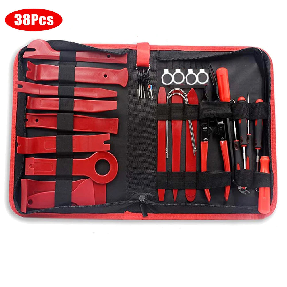 JOIGVFN 38Pcs Car Interior Trim Removal Tool Kit Plastic Panel Clip Puller Set Tools