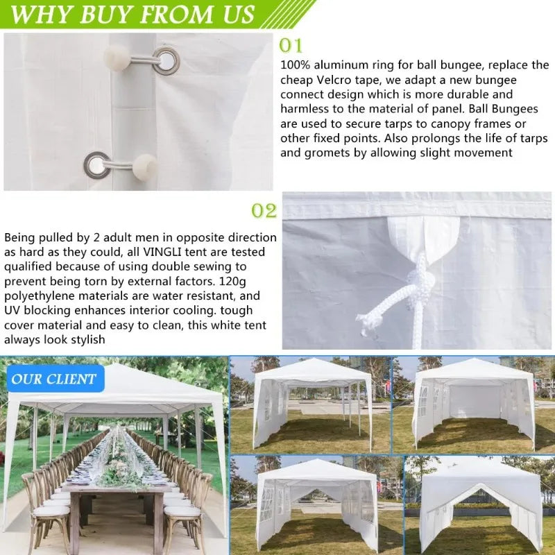 Zimtown 10x30 Canopy Wedding Party Tent White 8 Sidewalls