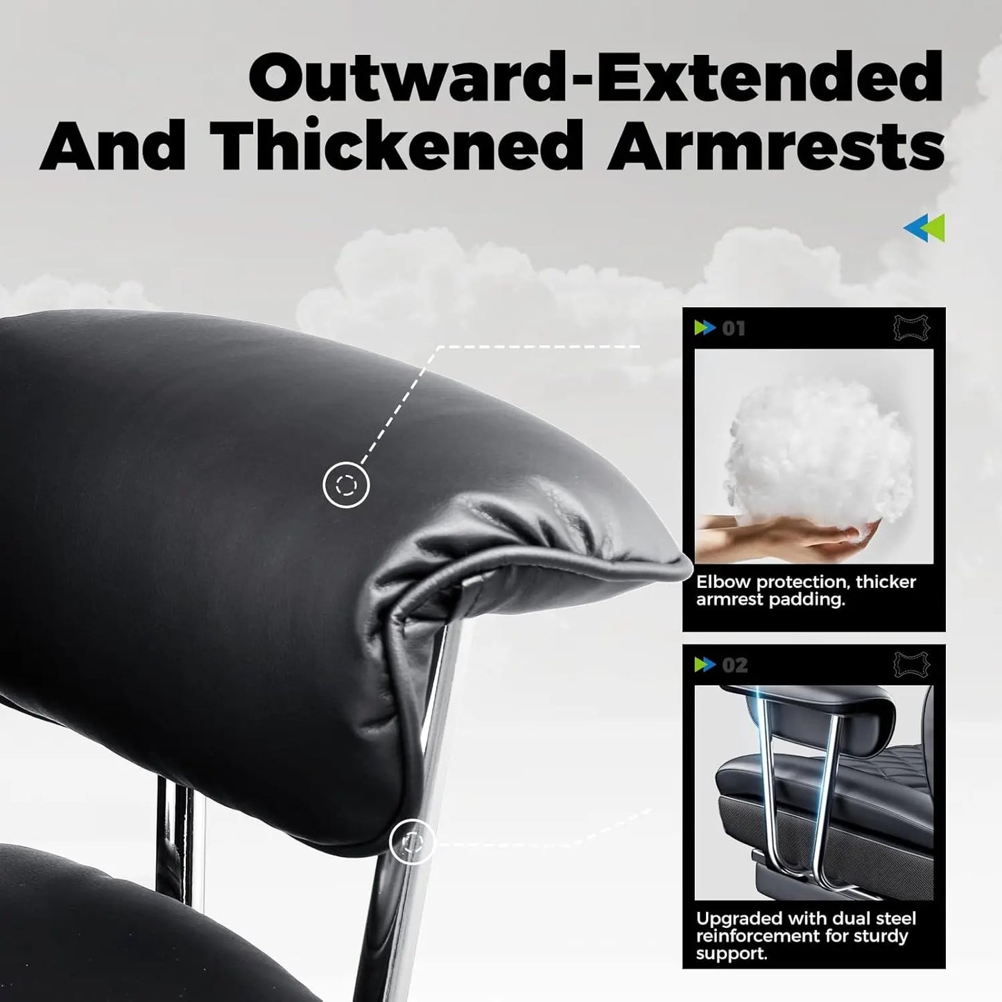 Big and Tall High Back Leather Gaming Chair with Footrest and Ergonomic Design
